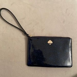 Kate Spade navy sparkle wristlet
